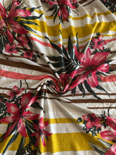 Load image into Gallery viewer, Jersey rayon spandex: REMNANT(S) Striped floral ⭐️