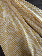 Load image into Gallery viewer, Embroidered woven: 3.5 YD CUT REMNANT Picnic yellow embroidered floral ⭐️
