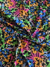 Load image into Gallery viewer, DTY: 1.75 YD CUT REMNANT Black vibrant floral ⭐️
