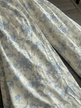 Load image into Gallery viewer, Linen blend: 2.75 YD CUT REMNANT Off white light blue elegant bow design ⭐️
