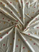 Load image into Gallery viewer, Jersey slub rayon spandex: Cream fun polka dots ⭐️
