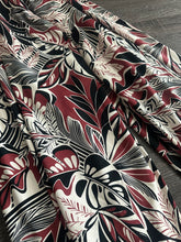 Load image into Gallery viewer, Swim spandex: REMNANT(S) Black brick ivory tropical leaves ⭐️

