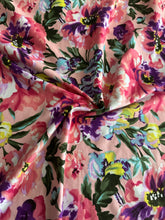 Load image into Gallery viewer, Double brushed poly: Dusty pink purple yellow pretty floral ⭐️
