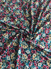 Load image into Gallery viewer, ITY: 3.75 YD CUT REMNANT Black multicolor full floral ⭐️
