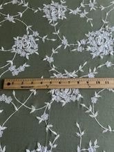 Load image into Gallery viewer, ITY w/ puff: 1 YD CUT REMNANT Sage white floral ⭐️
