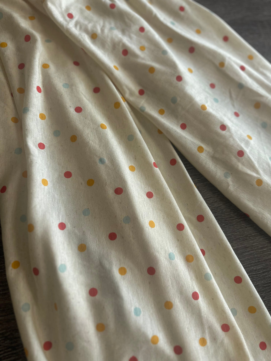 Jersey slub rayon spandex: Cream fun polka dots ⭐️