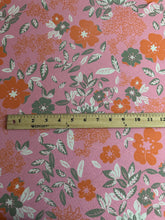 Load image into Gallery viewer, ITY: 3.5 YD CUT REMNANT Pink orange sage white floral ⭐️
