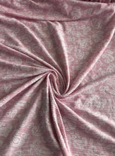 Load image into Gallery viewer, Ribbed knit: 2.5 YD CUT REMNANT Baby pink white paisley ⭐️
