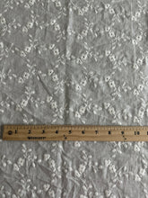 Load image into Gallery viewer, Cotton embroidered: 1 YD CUT REMNANT White embroidered floral ⭐️
