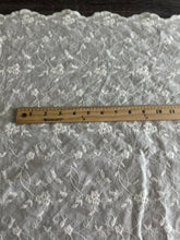 Load image into Gallery viewer, Cotton embroidered (scalloped edge): 2.5 YD CUT REMNANT White embroidered floral ⭐️
