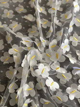 Load image into Gallery viewer, Tulle/ Mesh (3D butterfly): 3.5 YD CUT REMNANT Ivory 3D butterflies 🦋

