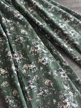 Load image into Gallery viewer, Sweater knit: 1.5 YD CUT REMNANT Crocodile green ivory navy floral ⭐️
