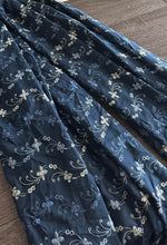 Load image into Gallery viewer, Cotton embroidered eyelet woven: 4.5 YD CUT REMNANT Navy blue embroidered eyelet design ⭐️
