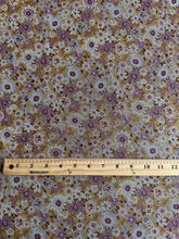 Load image into Gallery viewer, Power mesh: 1.25 YD CUT REMNANT Mustard lilac lavender floral ⭐️
