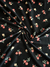 Load image into Gallery viewer, Double brushed poly: REMNANT(S) Black with red peach flowers ⭐️
