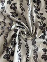 Load image into Gallery viewer, Linen: 2.25 YD CUT REMNANT Off white black paisley vine design ⭐️
