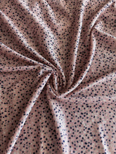 Load image into Gallery viewer, Sweater knit (lightweight): 4.25 YD CUT REMNANT Pink silver navy glitter pebbles ⭐️
