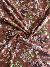 Load image into Gallery viewer, Sweater knit: 3 YD CUT REMNANT Brown mauve green lavender floral ⭐️
