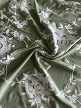 Load image into Gallery viewer, ITY w/ puff: 1 YD CUT REMNANT Sage white floral ⭐️
