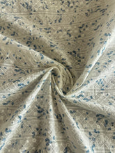 Load image into Gallery viewer, Cotton embroidered woven: REMNANT(S) Ivory blue floral embroidered design ⭐️
