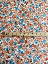 Load image into Gallery viewer, Brushed ribbed knit REMNANT(S): Ivory blue cream orange floral ⭐️
