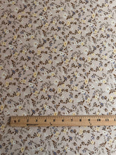 Load image into Gallery viewer, ITY moss crepe: 3.75 YD CUT REMNANT Lightest blush brown yellow blue floral ⭐️
