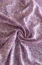 Load image into Gallery viewer, Woven (bubble crepe like): 4 YD CUT REMNANT Purple pink floral ⭐️
