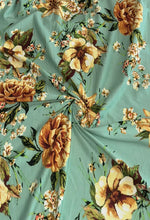 Load image into Gallery viewer, Double brushed poly: Mint copper floral ⭐️
