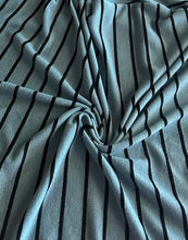 Load image into Gallery viewer, Sweater knit: 3 YD CUT REMNANT Steel black stripes ⭐️
