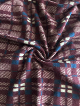 Load image into Gallery viewer, Brushed sweater knit: Burgundy navy plaid ⭐️
