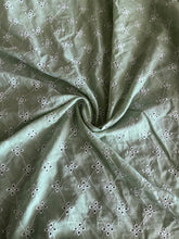 Load image into Gallery viewer, Cotton embroidered eyelet woven: 2.75 YD CUT REMNANT Sage ⭐️
