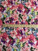 Load image into Gallery viewer, Double brushed poly: Dusty pink purple yellow pretty floral ⭐️

