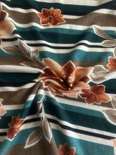 Load image into Gallery viewer, Sweater knit: Teal brown mauve floral ⭐️
