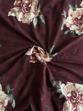 Load image into Gallery viewer, Double brushed poly: Washed burgundy large floral ⭐️
