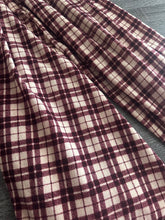 Load image into Gallery viewer, Sweater knit: 3 YD CUT REMNANT Cream burgundy plaid ⭐️

