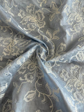 Load image into Gallery viewer, Embroidered cotton blend: REMNANT(S) Light blue embroidered floral ⭐️
