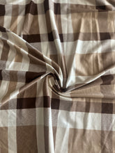 Load image into Gallery viewer, Double brushed poly: Brown tan plaid ⭐️
