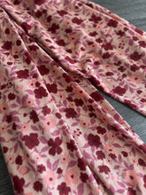 Load image into Gallery viewer, Stretchy knit: 3 YD CUT REMNANT Pink mauve burgundy pretty floral ⭐️
