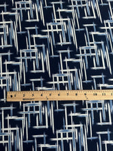 Load image into Gallery viewer, ITY w/ puff: 3.5 YD CUT REMNANT Navy white abstract ⭐️
