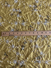 Load image into Gallery viewer, Cotton embroidered eyelet woven: 4.5 YD CUT REMNANT Yellow floral embroidered eyelet ⭐️
