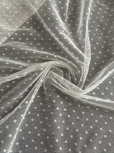Load image into Gallery viewer, Mesh: 3 YD CUT REMNANT Ivory polka dots ⭐️

