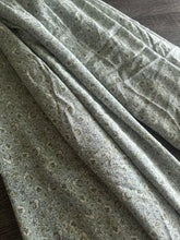 Load image into Gallery viewer, Rayon crinkle woven: 2.5 YD CUT REMNANT Light sage blue hint of yellow floral ⭐️
