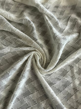 Load image into Gallery viewer, Chiffon jacquard woven: 3.5 YD CUT REMNANT Ivory diamond design ⭐️
