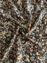 Load image into Gallery viewer, Woven crinkle chiffon: Brown blue rust floral ⭐️
