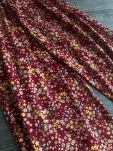 Load image into Gallery viewer, Double brushed poly: Burgundy yellow pink tan small floral ⭐️
