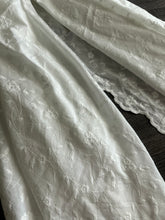 Load image into Gallery viewer, Cotton embroidered (scalloped edge): 2.5 YD CUT REMNANT White embroidered floral ⭐️
