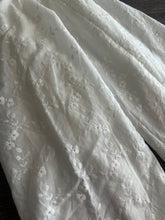 Load image into Gallery viewer, Cotton embroidered: 1 YD CUT REMNANT White embroidered floral ⭐️
