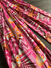 Load image into Gallery viewer, Swim spandex: 3 YD CUT REMNANT Pink orange tropical print ⭐️
