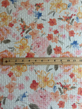 Load image into Gallery viewer, Ribbed pointelle: 3 YD CUT REMNANT Off white pastel floral ⭐️
