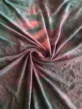 Load image into Gallery viewer, Poly rayon spandex: 1 YD CUT REMNANT Charcoal burgundy tie dye ⭐️

